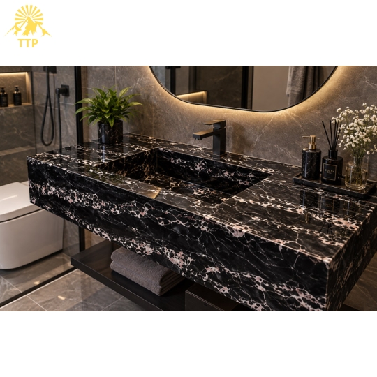 Đá Marble Portoro Black