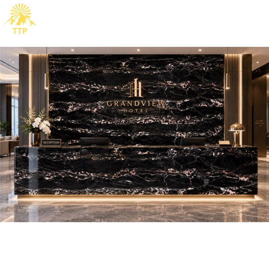 Đá Marble Portoro Black