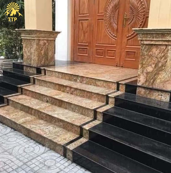 Bậc tam cấp ốp đá hoa cương 08